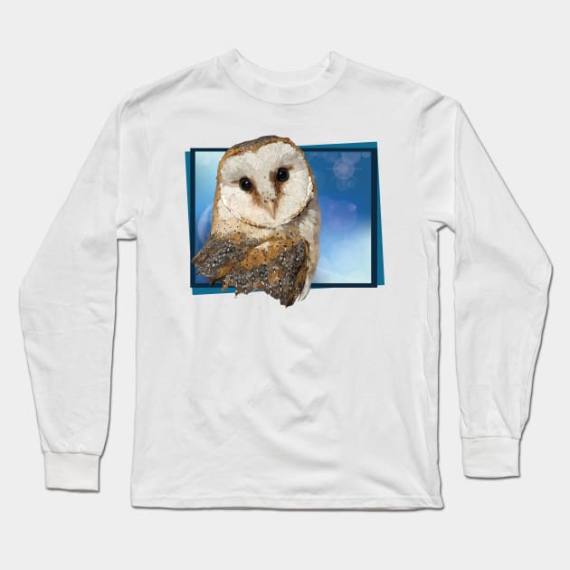 barn owl Long Sleeve T-Shirt by obscurite